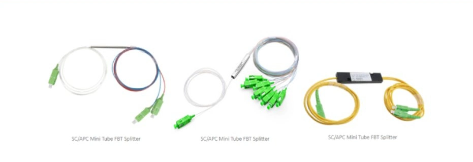 1X2 FC/APC Fbt Fiber Optic Splitter Single Mode Dual Window 0.9mm Fiber with Loose Tube
