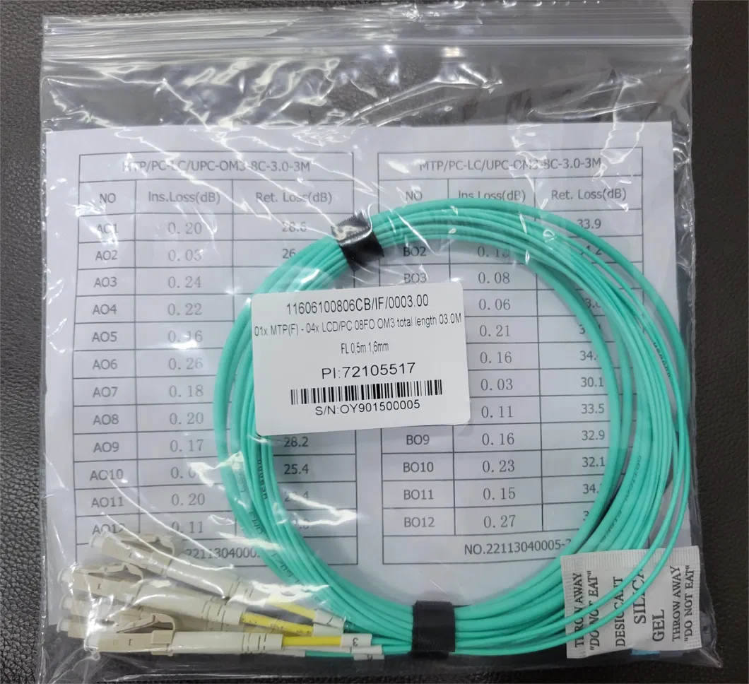 MTP/MPO LC FC Fiber Breakout Cable Multi-Fiber Fanout Patch Cord