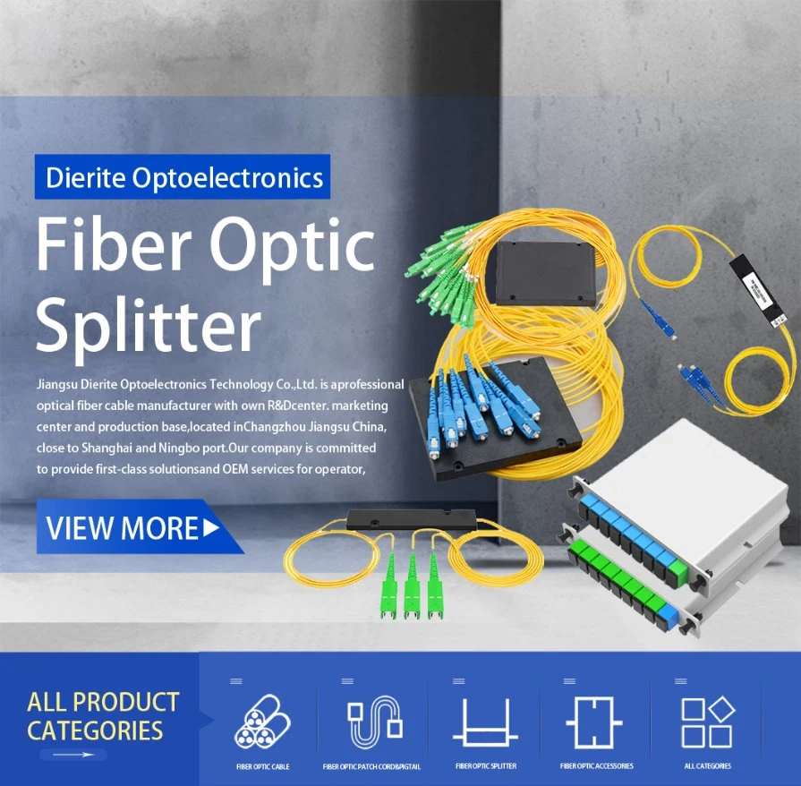 1X2 FC/APC Fbt Fiber Optic Splitter Single Mode Dual Window 0.9mm Fiber with Loose Tube